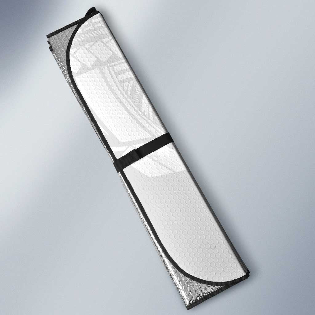 American Samoa Fautasi Auto Sun Shade Pago Pago Aeto and Iseula o le Moana of Fagatogo White Color - Polynesian Pride