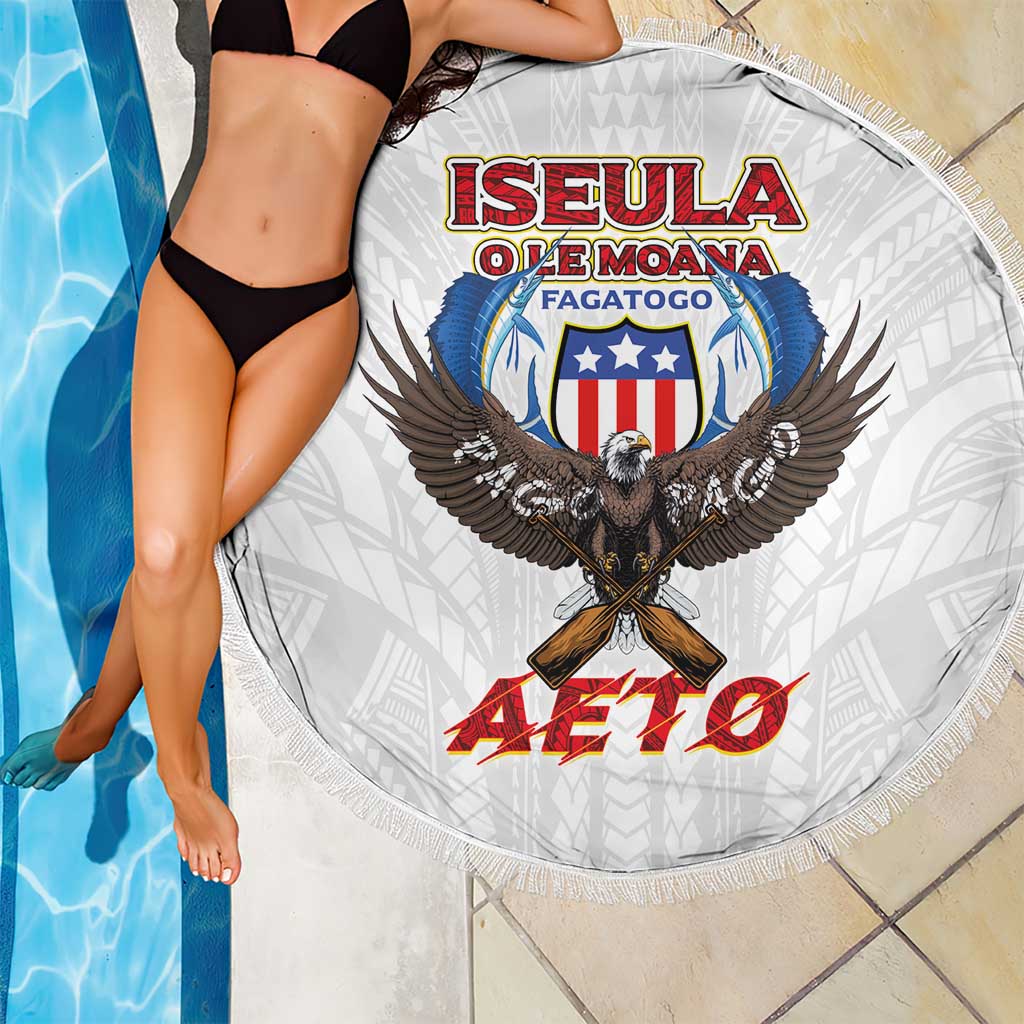 American Samoa Fautasi Beach Blanket Pago Pago Aeto and Iseula o le Moana of Fagatogo White Color - Polynesian Pride