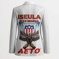 American Samoa Fautasi Blazer Pago Pago Aeto and Iseula o le Moana of Fagatogo White Color - Polynesian Pride