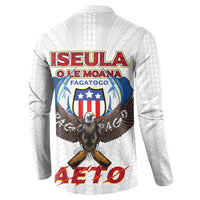 American Samoa Fautasi Button Sweatshirt Pago Pago Aeto and Iseula o le Moana of Fagatogo White Color - Polynesian Pride