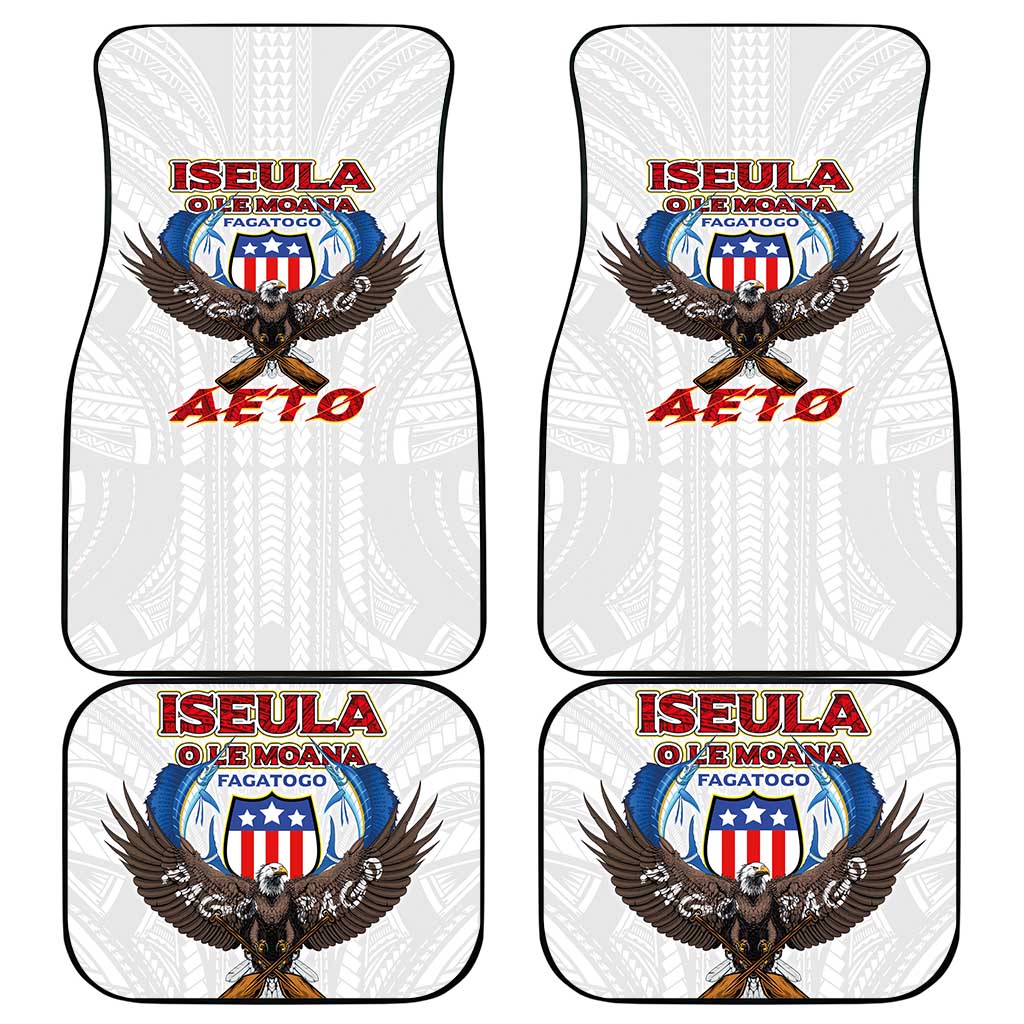 American Samoa Fautasi Car Mats Pago Pago Aeto and Iseula o le Moana of Fagatogo White Color - Polynesian Pride