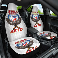American Samoa Fautasi Car Seat Cover Pago Pago Aeto and Iseula o le Moana of Fagatogo White Color - Polynesian Pride