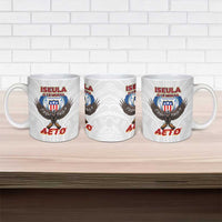 American Samoa Fautasi Ceramic Mug Pago Pago Aeto and Iseula o le Moana of Fagatogo White Color - Polynesian Pride