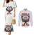 American Samoa Fautasi Couples Matching Mermaid Dress and Long Sleeve Button Shirt Pago Pago Aeto and Iseula o le Moana of Fagatogo White Color - Polynesian Pride
