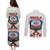 American Samoa Fautasi Couples Matching Puletasi and Long Sleeve Button Shirt Pago Pago Aeto and Iseula o le Moana of Fagatogo White Color - Polynesian Pride