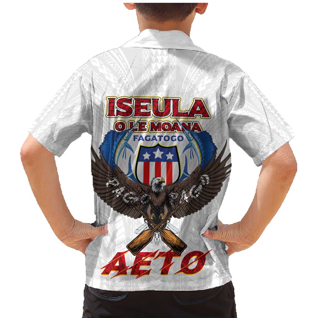 American Samoa Fautasi Family Matching Mermaid Dress and Hawaiian Shirt Pago Pago Aeto and Iseula o le Moana of Fagatogo White Color - Polynesian Pride