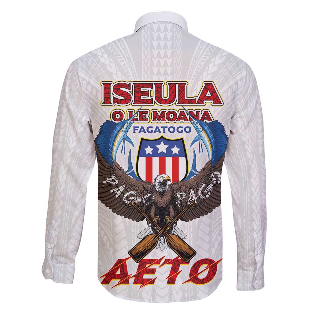 American Samoa Fautasi Family Matching Summer Maxi Dress and Hawaiian Shirt Pago Pago Aeto and Iseula o le Moana of Fagatogo White Color - Polynesian Pride