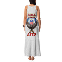 American Samoa Fautasi Family Matching Tank Maxi Dress and Hawaiian Shirt Pago Pago Aeto and Iseula o le Moana of Fagatogo White Color - Polynesian Pride