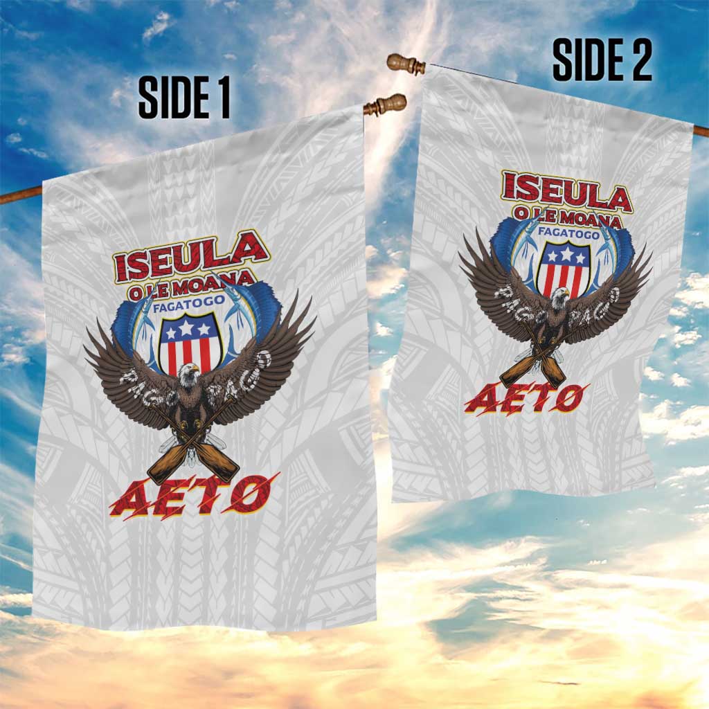 American Samoa Fautasi Garden Flag Pago Pago Aeto and Iseula o le Moana of Fagatogo White Color - Polynesian Pride