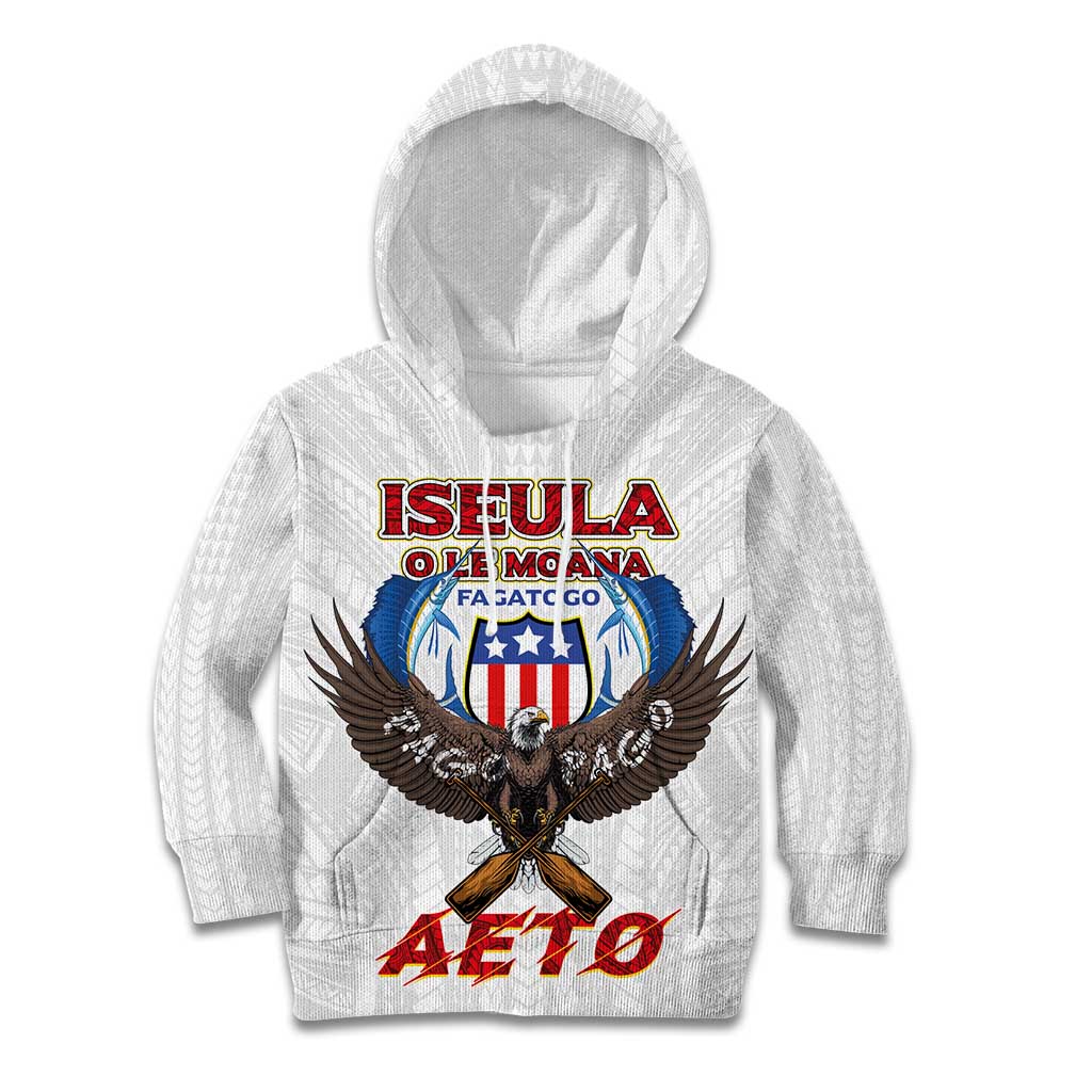 American Samoa Fautasi Kid Hoodie Pago Pago Aeto and Iseula o le Moana of Fagatogo White Color - Polynesian Pride