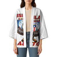 American Samoa Fautasi Kimono Pago Pago Aeto and Iseula o le Moana of Fagatogo White Color - Polynesian Pride