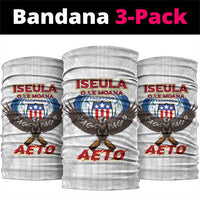 American Samoa Fautasi Neck Gaiter Pago Pago Aeto and Iseula o le Moana of Fagatogo White Color - Polynesian Pride