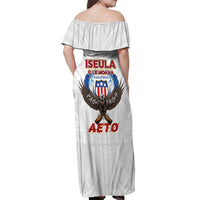 American Samoa Fautasi Off Shoulder Maxi Dress Pago Pago Aeto and Iseula o le Moana of Fagatogo White Color - Polynesian Pride