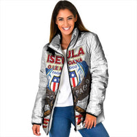 American Samoa Fautasi Padded Jacket Pago Pago Aeto and Iseula o le Moana of Fagatogo White Color - Polynesian Pride