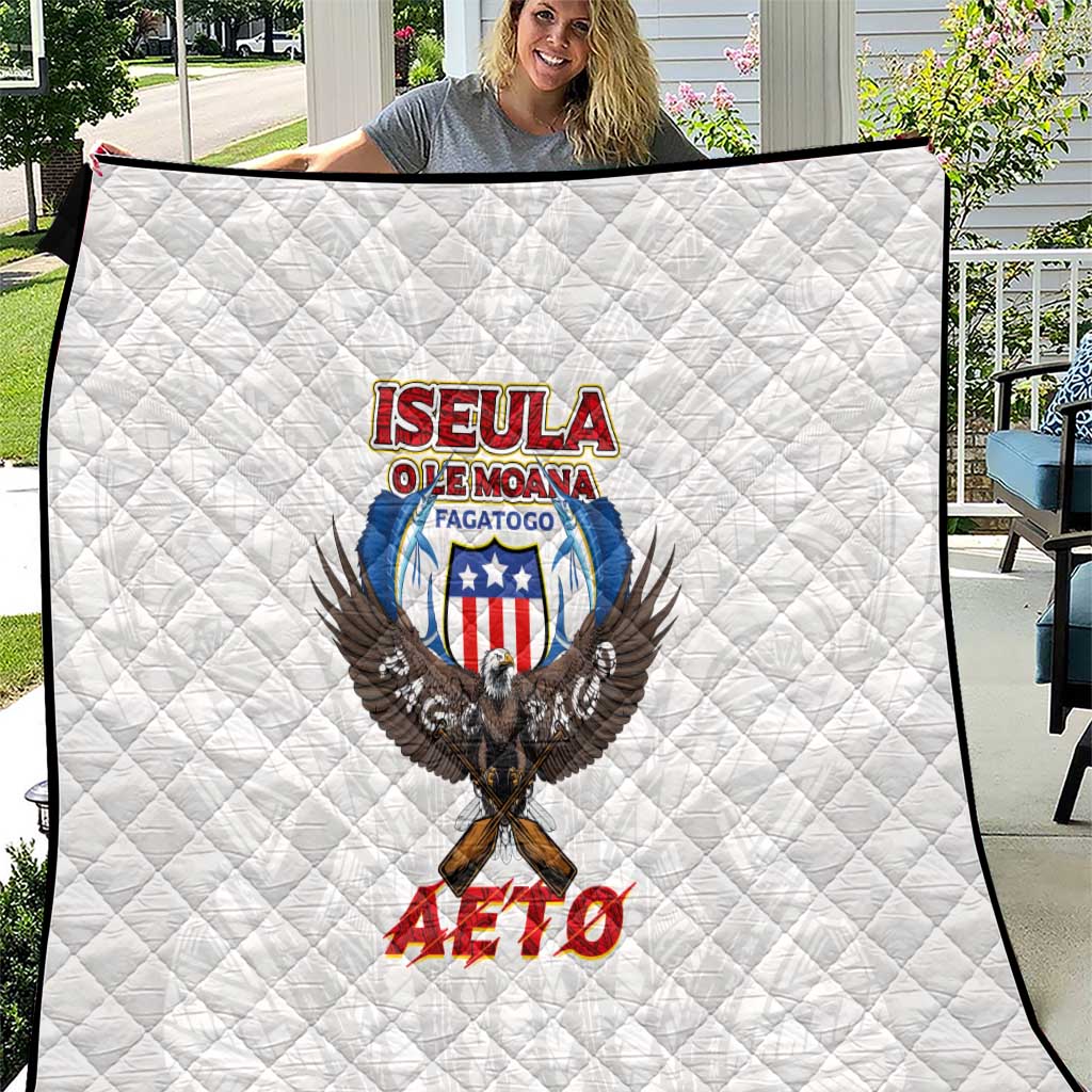 American Samoa Fautasi Quilt Pago Pago Aeto and Iseula o le Moana of Fagatogo White Color LT03 White - Polynesian Pride