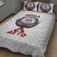 American Samoa Fautasi Quilt Bed Set Pago Pago Aeto and Iseula o le Moana of Fagatogo White Color - Polynesian Pride