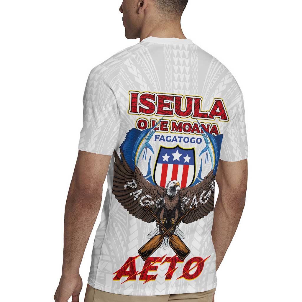 American Samoa Fautasi Rugby Jersey Pago Pago Aeto and Iseula o le Moana of Fagatogo White Color - Polynesian Pride