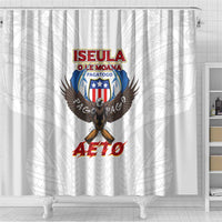 American Samoa Fautasi Shower Curtain Pago Pago Aeto and Iseula o le Moana of Fagatogo White Color - Polynesian Pride