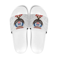 American Samoa Fautasi Slide Sandals Pago Pago Aeto and Iseula o le Moana of Fagatogo White Color - Polynesian Pride