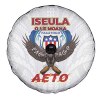 American Samoa Fautasi Spare Tire Cover Pago Pago Aeto and Iseula o le Moana of Fagatogo White Color - Polynesian Pride