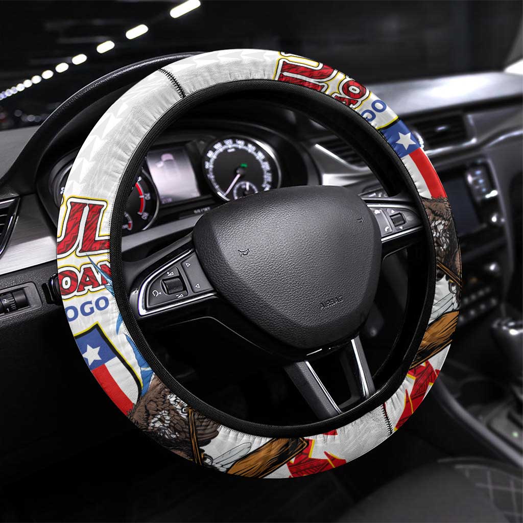American Samoa Fautasi Steering Wheel Cover Pago Pago Aeto and Iseula o le Moana of Fagatogo White Color LT03 Universal Fit White - Polynesian Pride