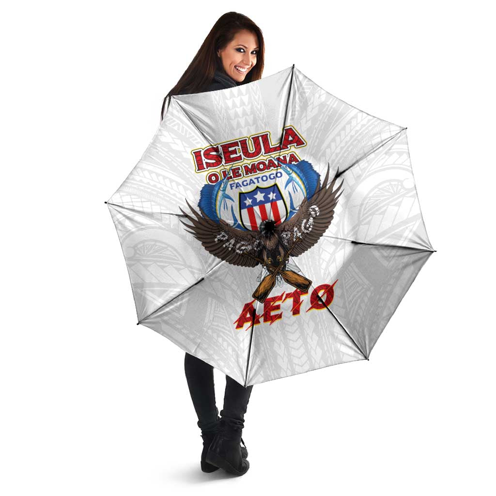 American Samoa Fautasi Umbrella Pago Pago Aeto and Iseula o le Moana of Fagatogo White Color - Polynesian Pride