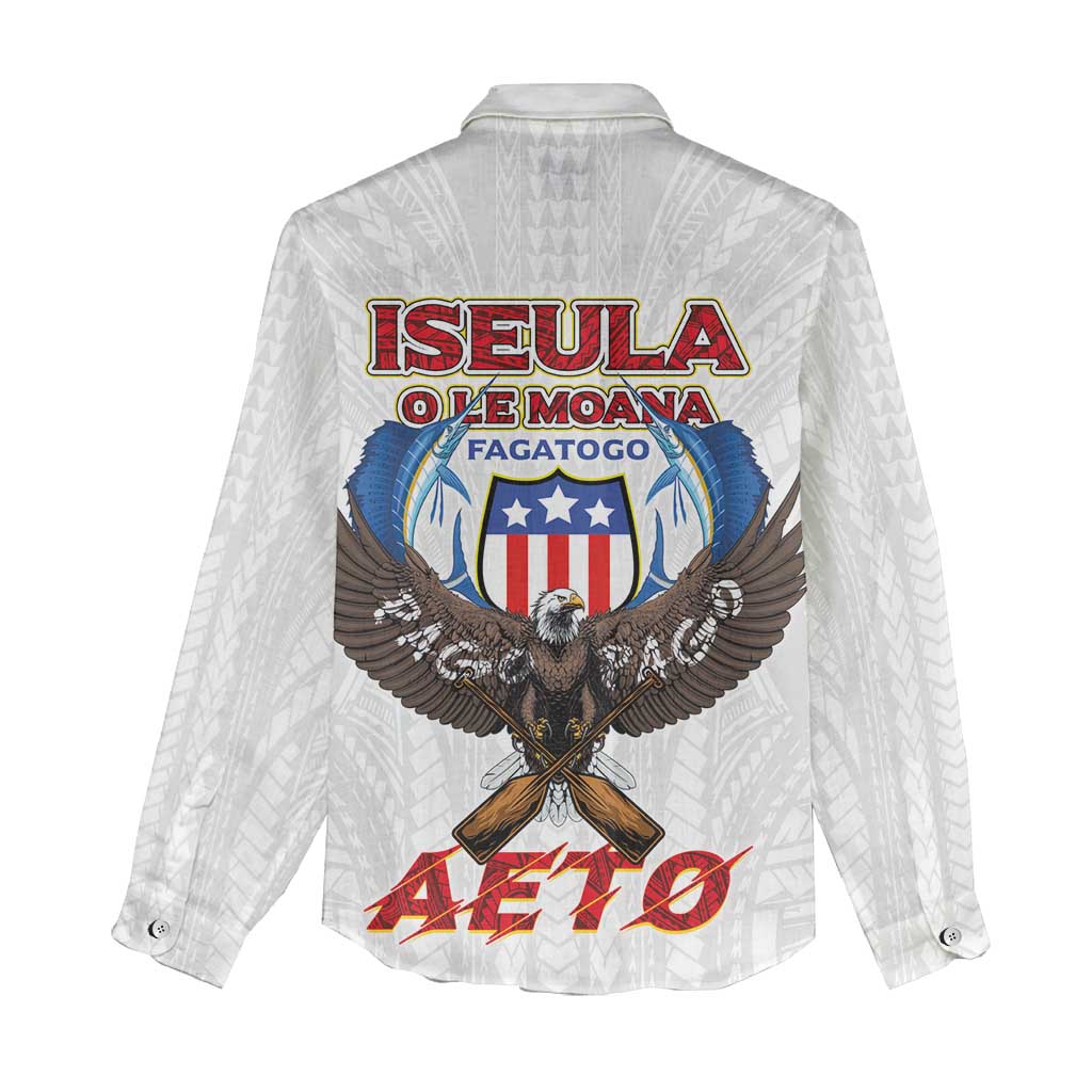 American Samoa Fautasi Women Casual Shirt Pago Pago Aeto and Iseula o le Moana of Fagatogo White Color - Polynesian Pride