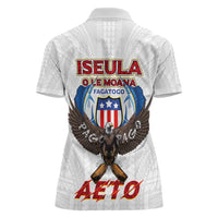 American Samoa Fautasi Women Polo Shirt Pago Pago Aeto and Iseula o le Moana of Fagatogo White Color - Polynesian Pride