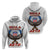 American Samoa Fautasi Zip Hoodie Pago Pago Aeto and Iseula o le Moana of Fagatogo White Color - Polynesian Pride