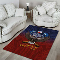 American Samoa Fautasi Area Rug Pago Pago Aeto and Iseula o le Moana of Fagatogo Red-Blue - Polynesian Pride