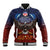 American Samoa Fautasi Baseball Jacket Pago Pago Aeto and Iseula o le Moana of Fagatogo Red-Blue - Polynesian Pride