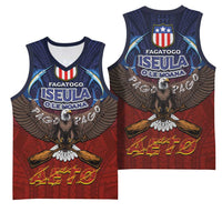 American Samoa Fautasi Basketball Jersey Pago Pago Aeto and Iseula o le Moana of Fagatogo Red-Blue - Polynesian Pride
