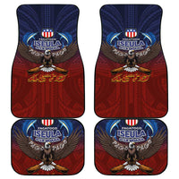 American Samoa Fautasi Car Mats Pago Pago Aeto and Iseula o le Moana of Fagatogo Red-Blue - Polynesian Pride