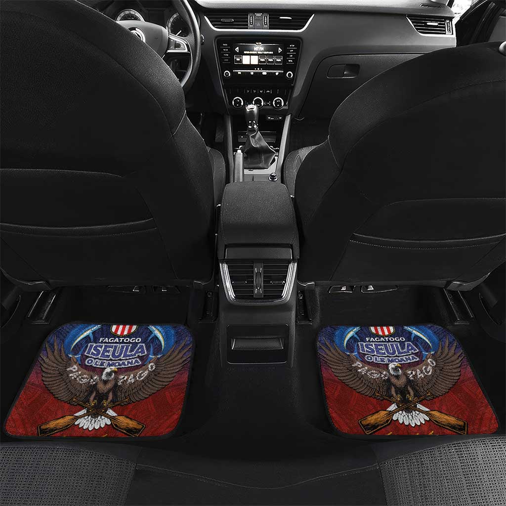 American Samoa Fautasi Car Mats Pago Pago Aeto and Iseula o le Moana of Fagatogo Red-Blue - Polynesian Pride