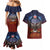 American Samoa Fautasi Couples Matching Mermaid Dress and Hawaiian Shirt Pago Pago Aeto and Iseula o le Moana of Fagatogo Red-Blue - Polynesian Pride