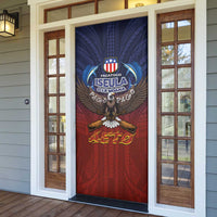 American Samoa Fautasi Door Cover Pago Pago Aeto and Iseula o le Moana of Fagatogo Red-Blue - Polynesian Pride