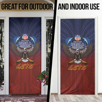 American Samoa Fautasi Door Cover Pago Pago Aeto and Iseula o le Moana of Fagatogo Red-Blue - Polynesian Pride