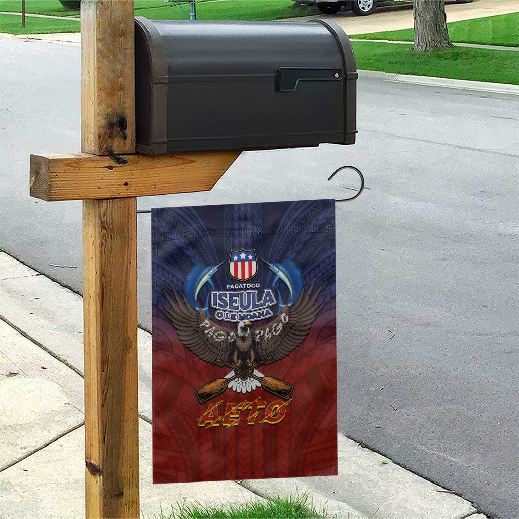 American Samoa Fautasi Garden Flag Pago Pago Aeto and Iseula o le Moana of Fagatogo Red-Blue - Polynesian Pride