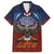 American Samoa Fautasi Hawaiian Shirt Pago Pago Aeto and Iseula o le Moana of Fagatogo Red-Blue - Polynesian Pride