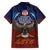 American Samoa Fautasi Hawaiian Shirt Pago Pago Aeto and Iseula o le Moana of Fagatogo Red-Blue - Polynesian Pride