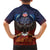 American Samoa Fautasi Hawaiian Shirt Pago Pago Aeto and Iseula o le Moana of Fagatogo Red-Blue - Polynesian Pride