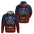 American Samoa Fautasi Hoodie Pago Pago Aeto and Iseula o le Moana of Fagatogo Red-Blue - Polynesian Pride