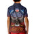 American Samoa Fautasi Kid Polo Shirt Pago Pago Aeto and Iseula o le Moana of Fagatogo Red-Blue - Polynesian Pride
