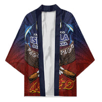 American Samoa Fautasi Kimono Pago Pago Aeto and Iseula o le Moana of Fagatogo Red-Blue - Polynesian Pride