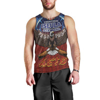 American Samoa Fautasi Men Tank Top Pago Pago Aeto and Iseula o le Moana of Fagatogo Red-Blue - Polynesian Pride
