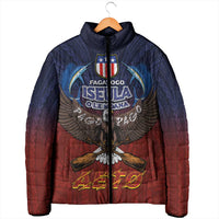 American Samoa Fautasi Padded Jacket Pago Pago Aeto and Iseula o le Moana of Fagatogo Red-Blue - Polynesian Pride