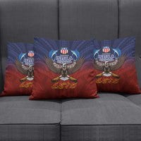 American Samoa Fautasi Pillow Cover Pago Pago Aeto and Iseula o le Moana of Fagatogo Red-Blue - Polynesian Pride