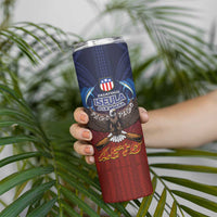 American Samoa Fautasi Skinny Tumbler Pago Pago Aeto and Iseula o le Moana of Fagatogo Red-Blue - Polynesian Pride