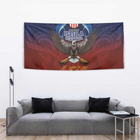 American Samoa Fautasi Tapestry Pago Pago Aeto and Iseula o le Moana of Fagatogo Red-Blue - Polynesian Pride