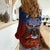 American Samoa Fautasi Women Casual Shirt Pago Pago Aeto and Iseula o le Moana of Fagatogo Red-Blue - Polynesian Pride